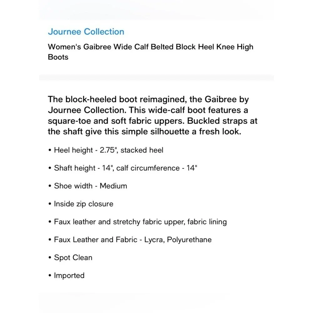 Journee Collection‎ Black Over-The-Knee Block Heel Boots Buckle Size 9XWC NEW
